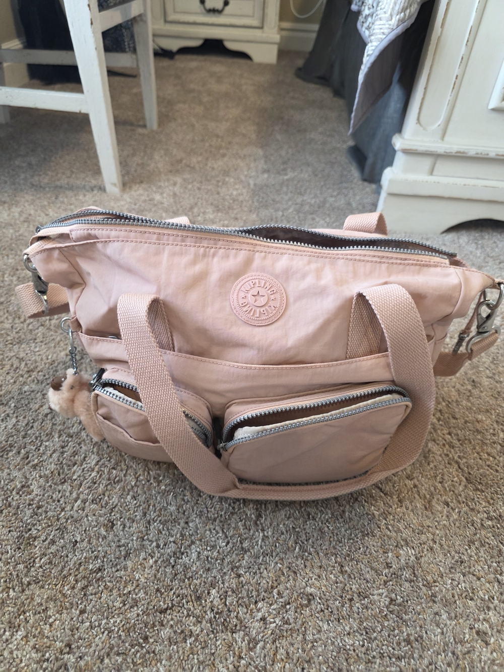 Kipling Women's Pink Tote Bag with Front Pockets - Picture 4 of 6